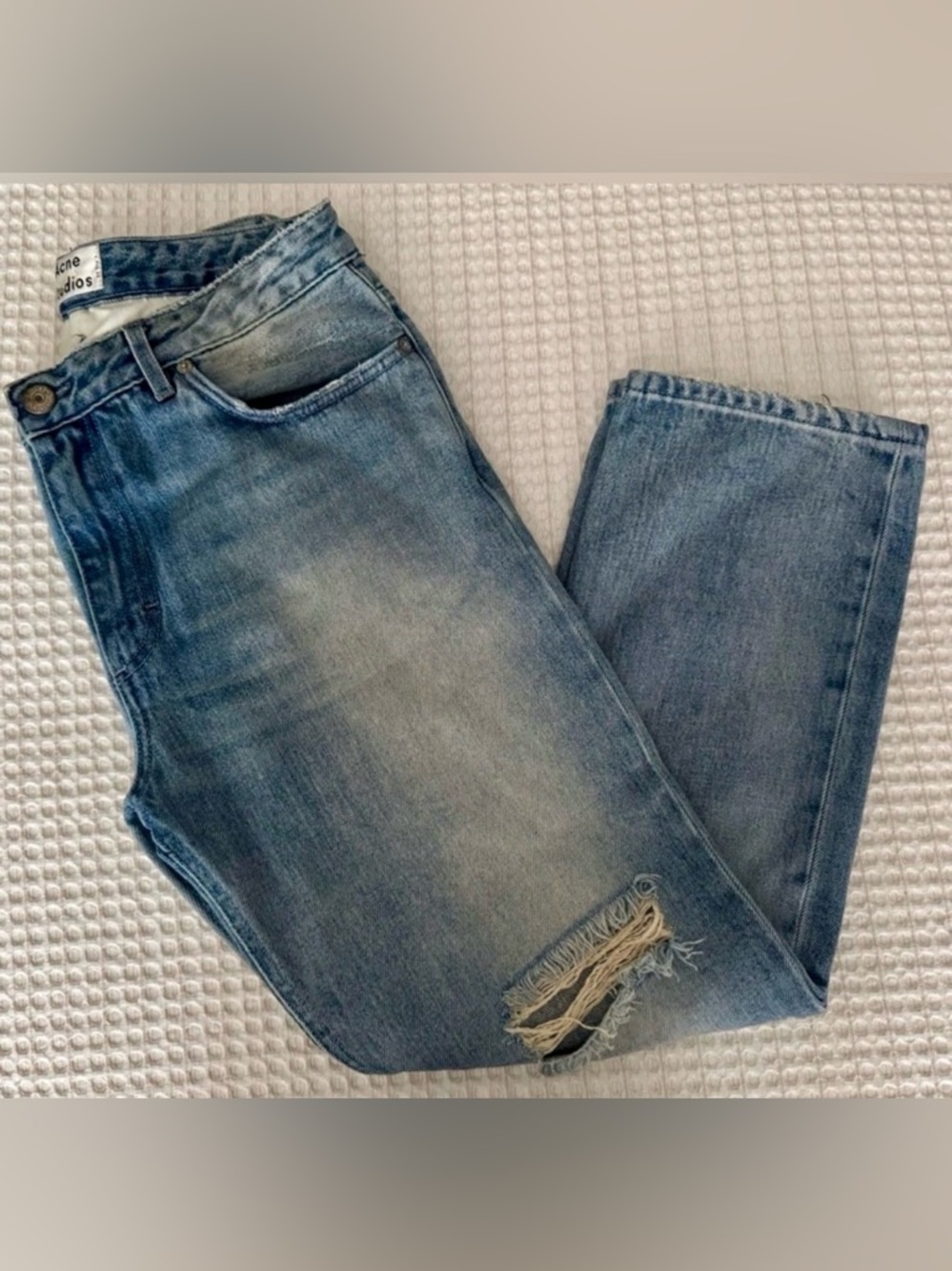 Acne Studios Iconic Distressed Jeans / Light Blue Wash / Size 36 (US 4)